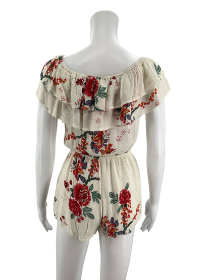 Illa Illa Off The Shoulder Ruffle Floral Romper Size Small