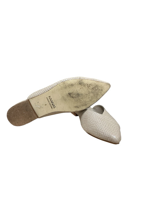 Kaanas Catania Tan Snake Embossed Pointed Toe Mules | Size 8 - ONLINE ONLY