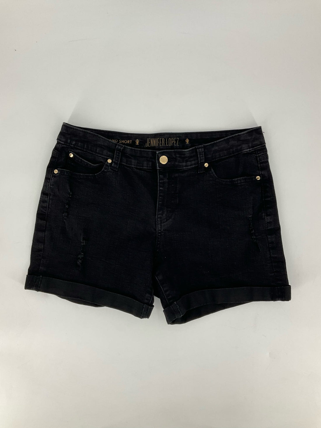 Jennifer Lopez Black Denim Pre-Owned Ladies Shorts - Size 10 - Margaret’s Fine Consignment