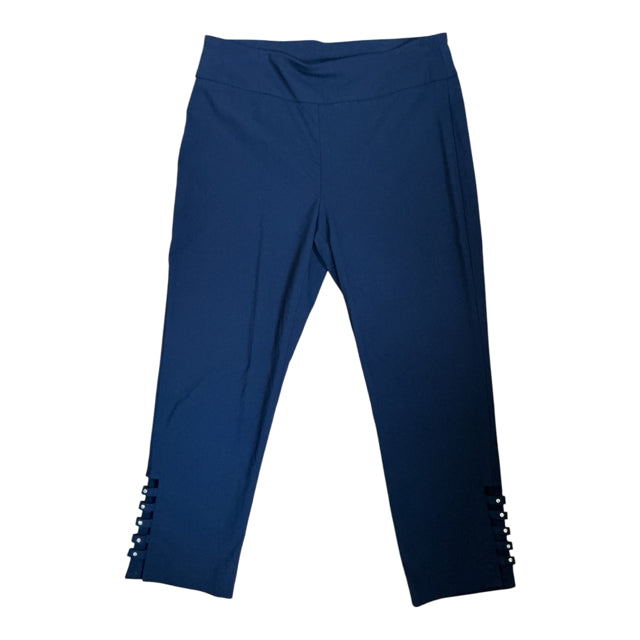 Attyre New York Navy Blue Pull-On Stretch Ankle Pants Size 10
