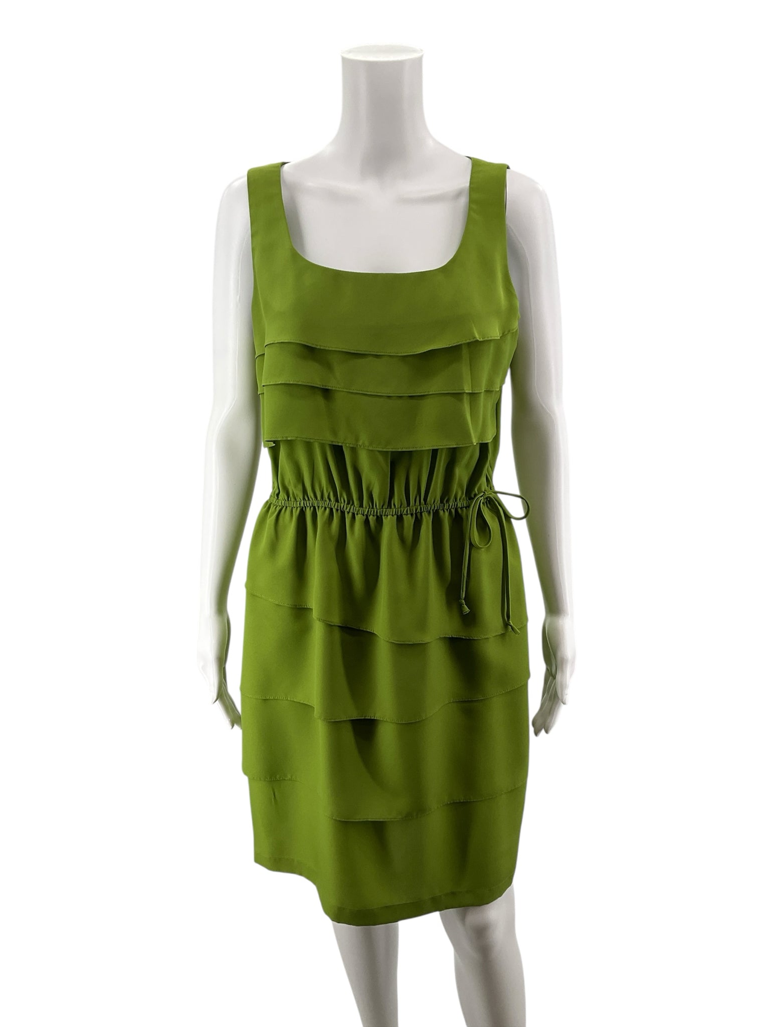 Danny &amp;amp; Nicole Green Tiered Ruffle Sleeveless Dress Size 12P
