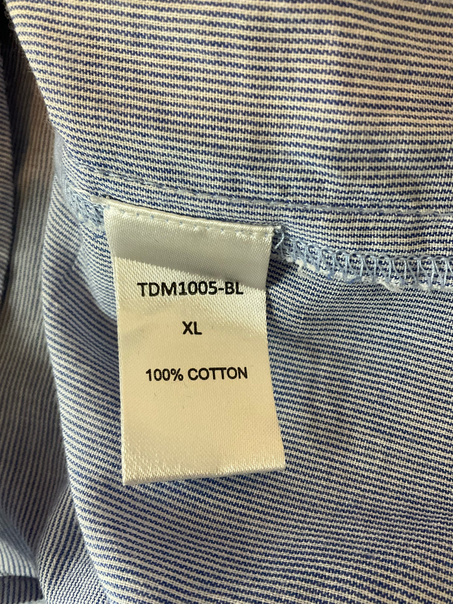 THML white/blue Short Sleeve Ruffle Neck Embroidered Pinstripe Top Blue White Cotton XL - Size XL