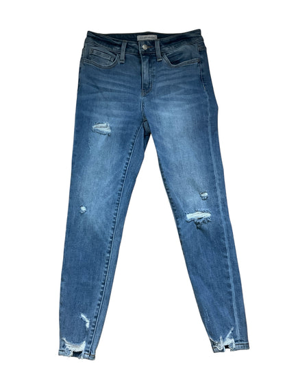 Flying Monkey Mid-Rise Distressed Raw Hem Skinny Jeans Size 4