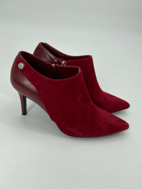 Calvin Klein Red Suede Booties Size 7.5