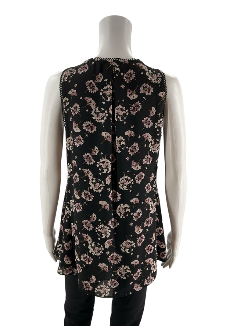 White House Black Market Black/Purple/White Pre-Owned Ladies Top - Size Small