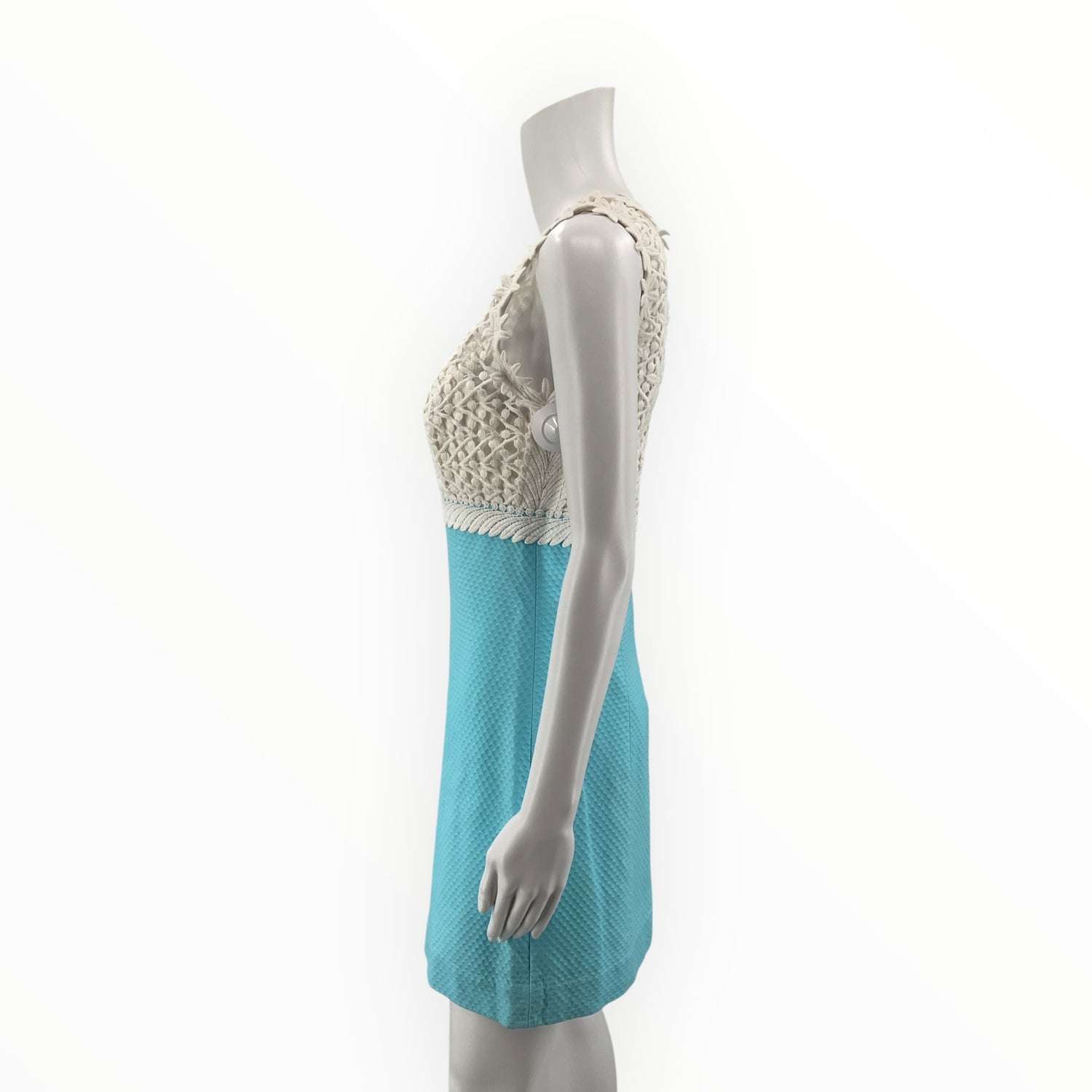 Lilly Pulitzer Adele Lace Bodice Dress Size 2 Resort White Aqua