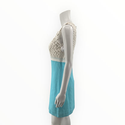 Lilly Pulitzer Adele Lace Bodice Dress Size 2 Resort White Aqua
