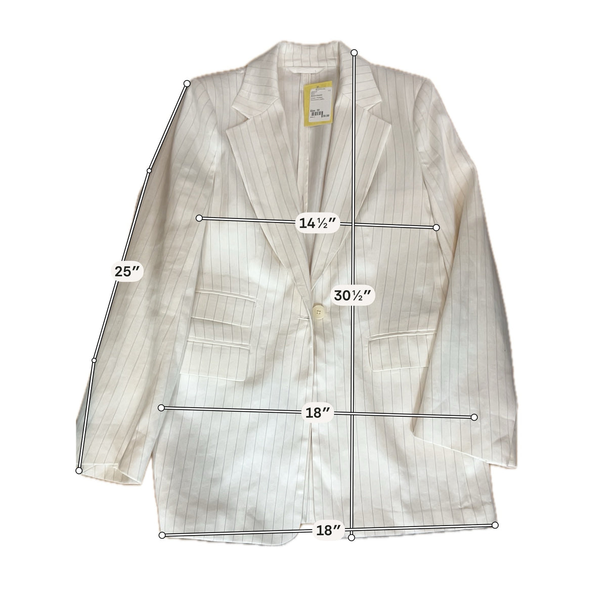 Banana Republic Cream Pinstripe Single Button Blazer | Size 10 | Career