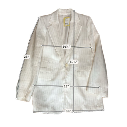 Banana Republic Cream Pinstripe Single Button Blazer | Size 10 | Career