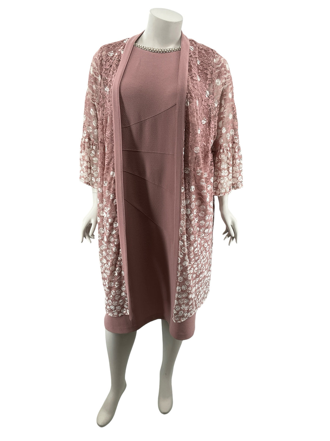 Maya Brooke 24W Mauve Lace Jacket Dress Set | 2-Piece Special Occasion Outfit