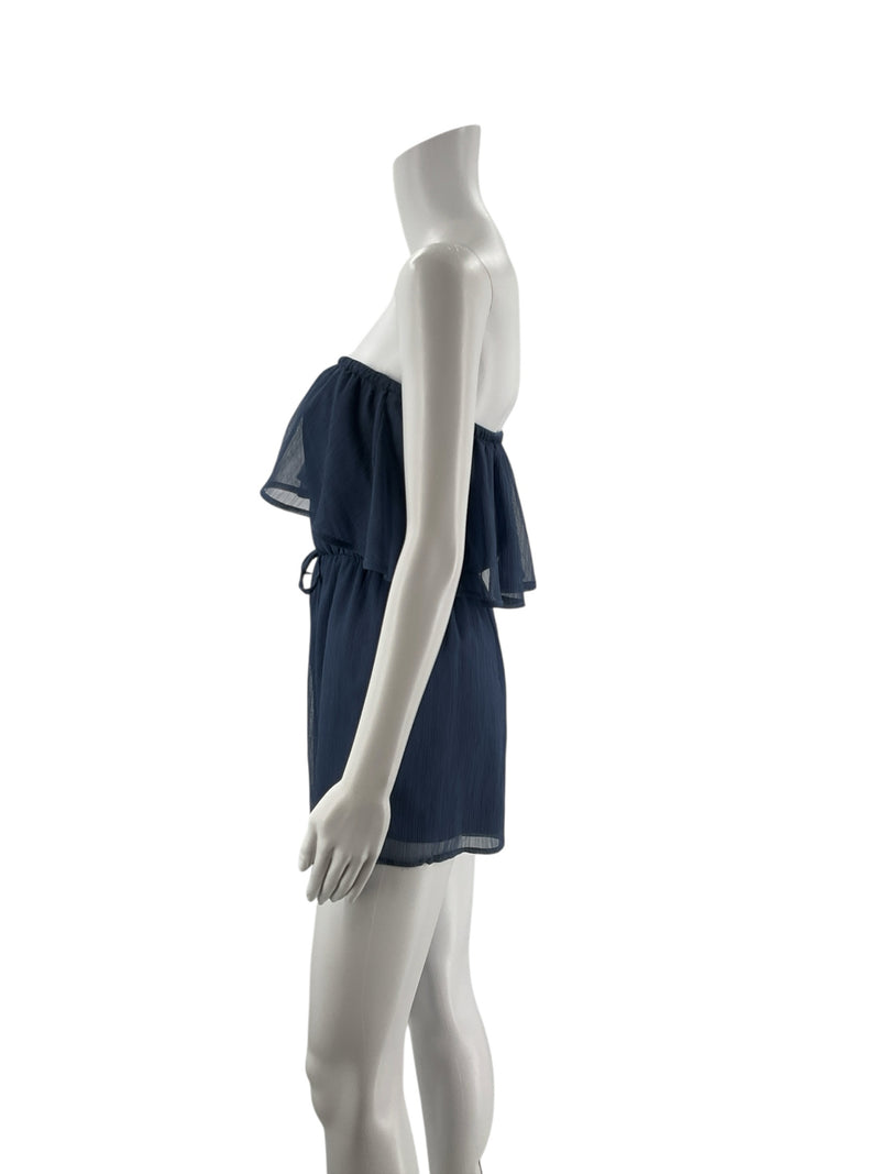 Blue Blush Blue Sheer Romper - Size Small