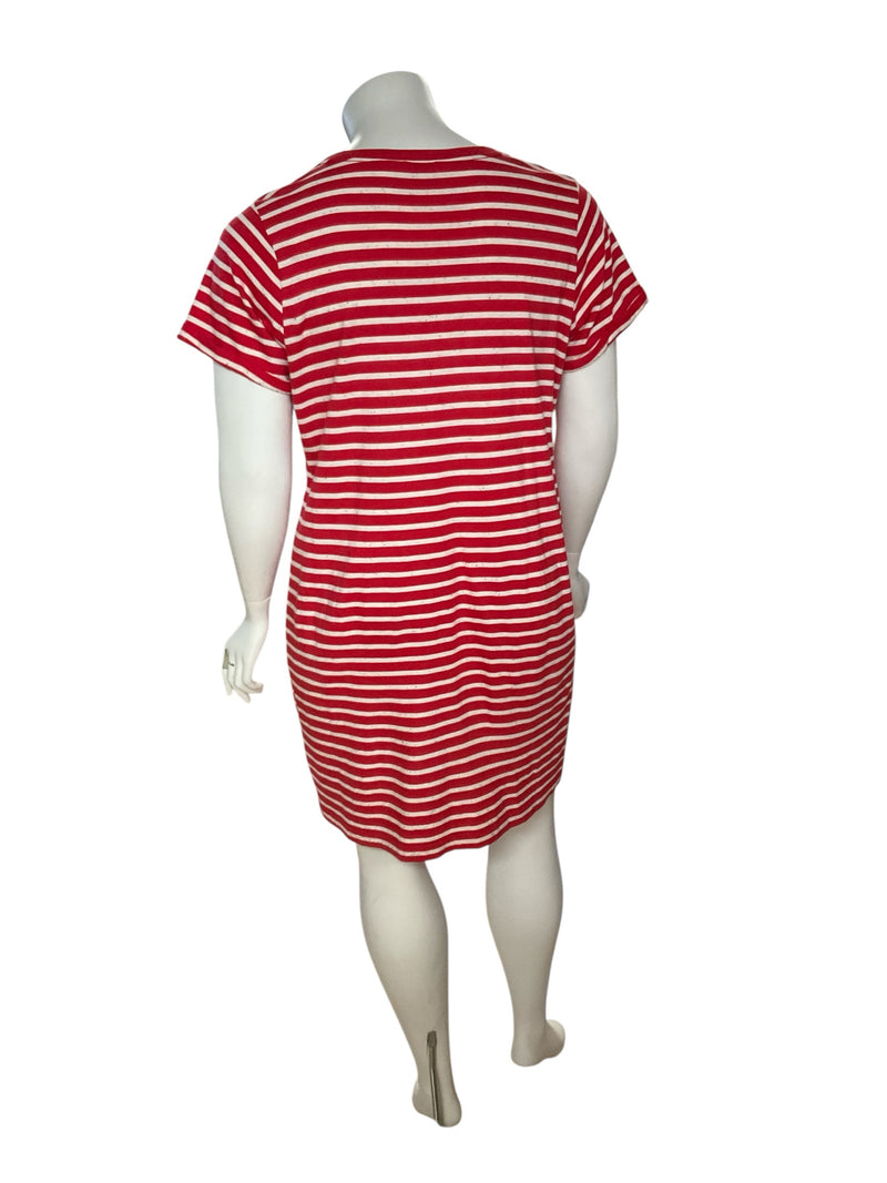 Sonoma Red & Tan Striped T-Shirt Dress – Size XXL, Excellent Condition - Margaret’s Fine Consignment