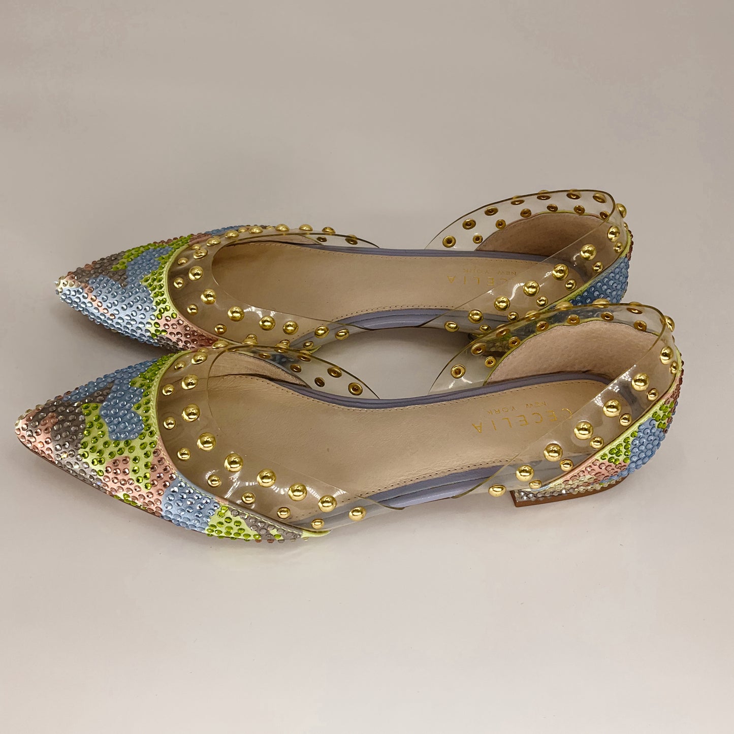 Cecelia Blue/Multi Rhinestone Flats Size 7.5 - side view