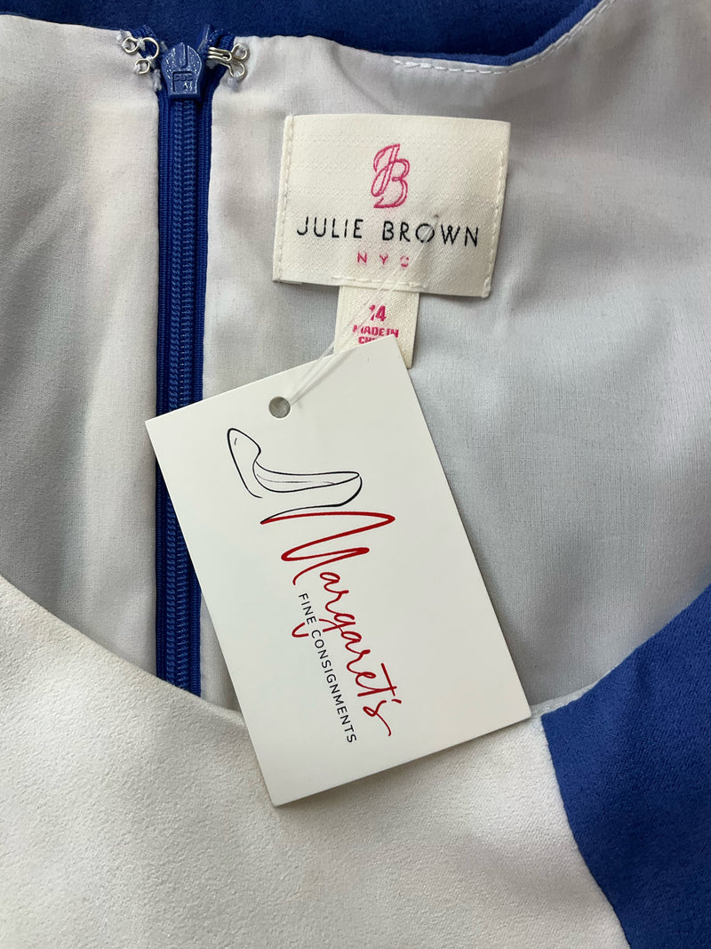 Julie Brown White/Pink/Yellow/Blue Colorblock Pre-Owned Ladies Top - Size 14