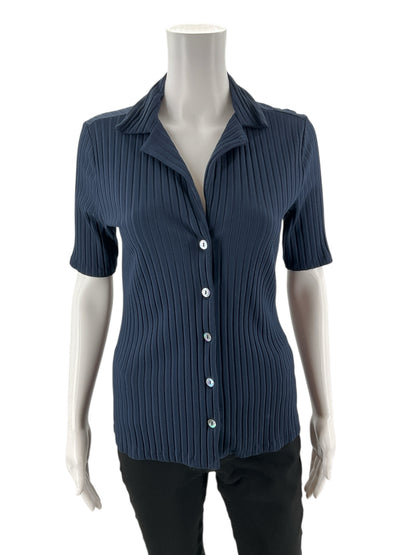 BR Navy Stripe Pre-Owned Ladies Casual Top - Size Small