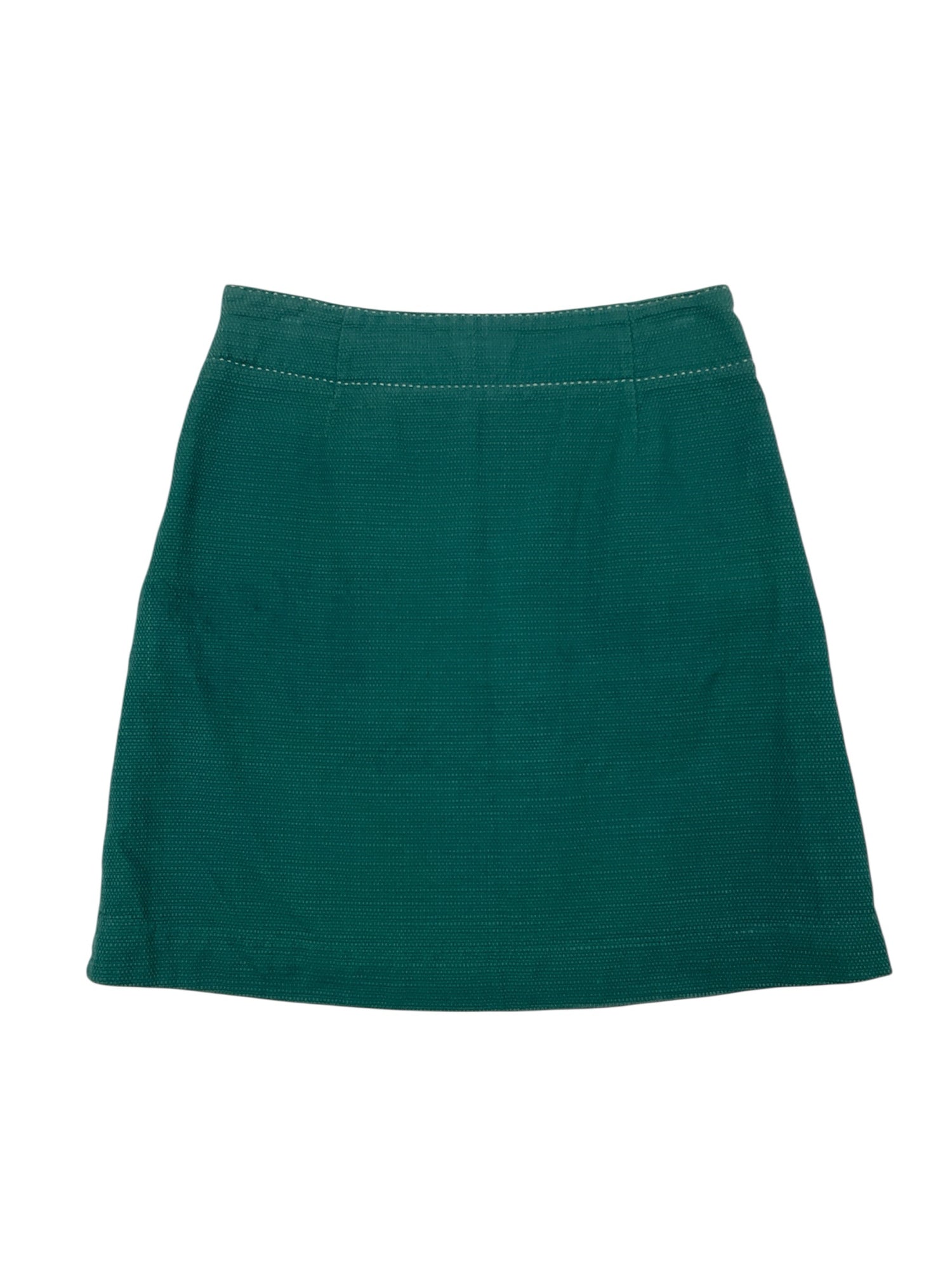 Green Button Front A-Line Cotton Skirt Size Medium
