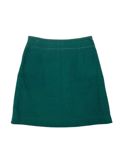 Green Button Front A-Line Cotton Skirt Size Medium