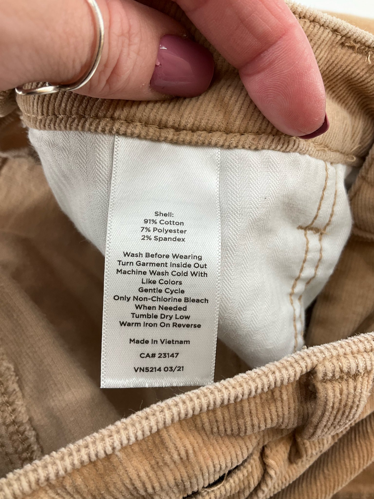Talbots Tan Corduroy Pre-Owned Ladies Pants - Size 6