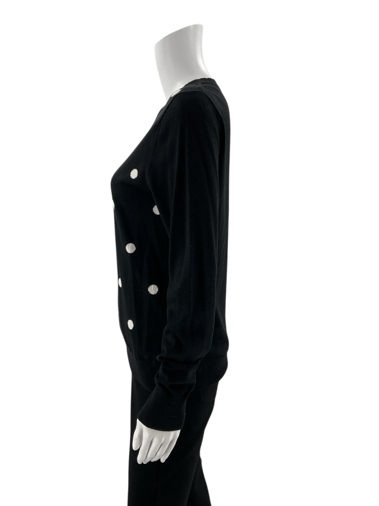 Banana Republic - black/white Polka Dot Pre-Owned Casual Top - Size M