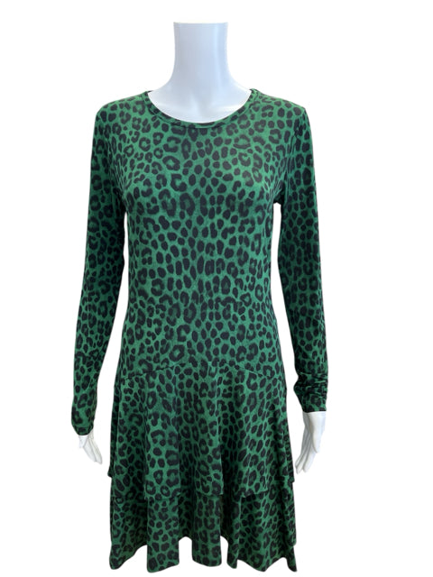 MK Size S Green/Black Animal Print Pre-Owned Ladies Dress