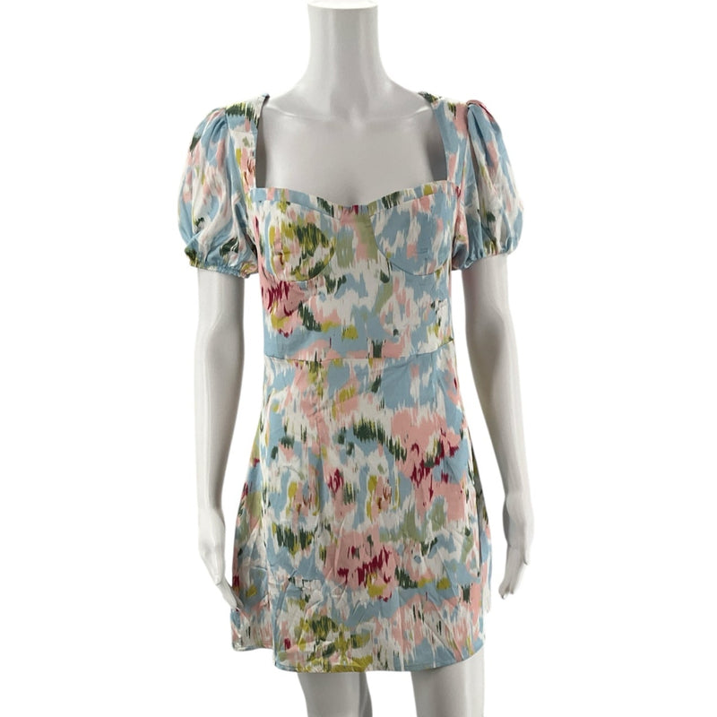 Cider Blue/White/Pink Print Pre-Owned Ladies New With Tags Dress - Size Small - Margaret’s Fine Consignment