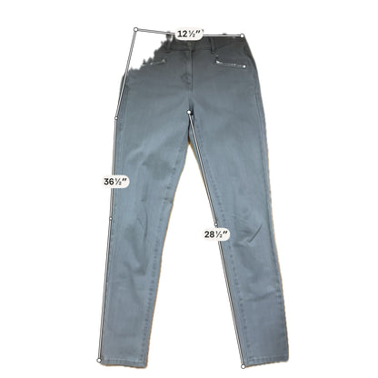 J.McLaughlin Gray Stretch Cotton Skinny Pants Zipper Pockets Size 2