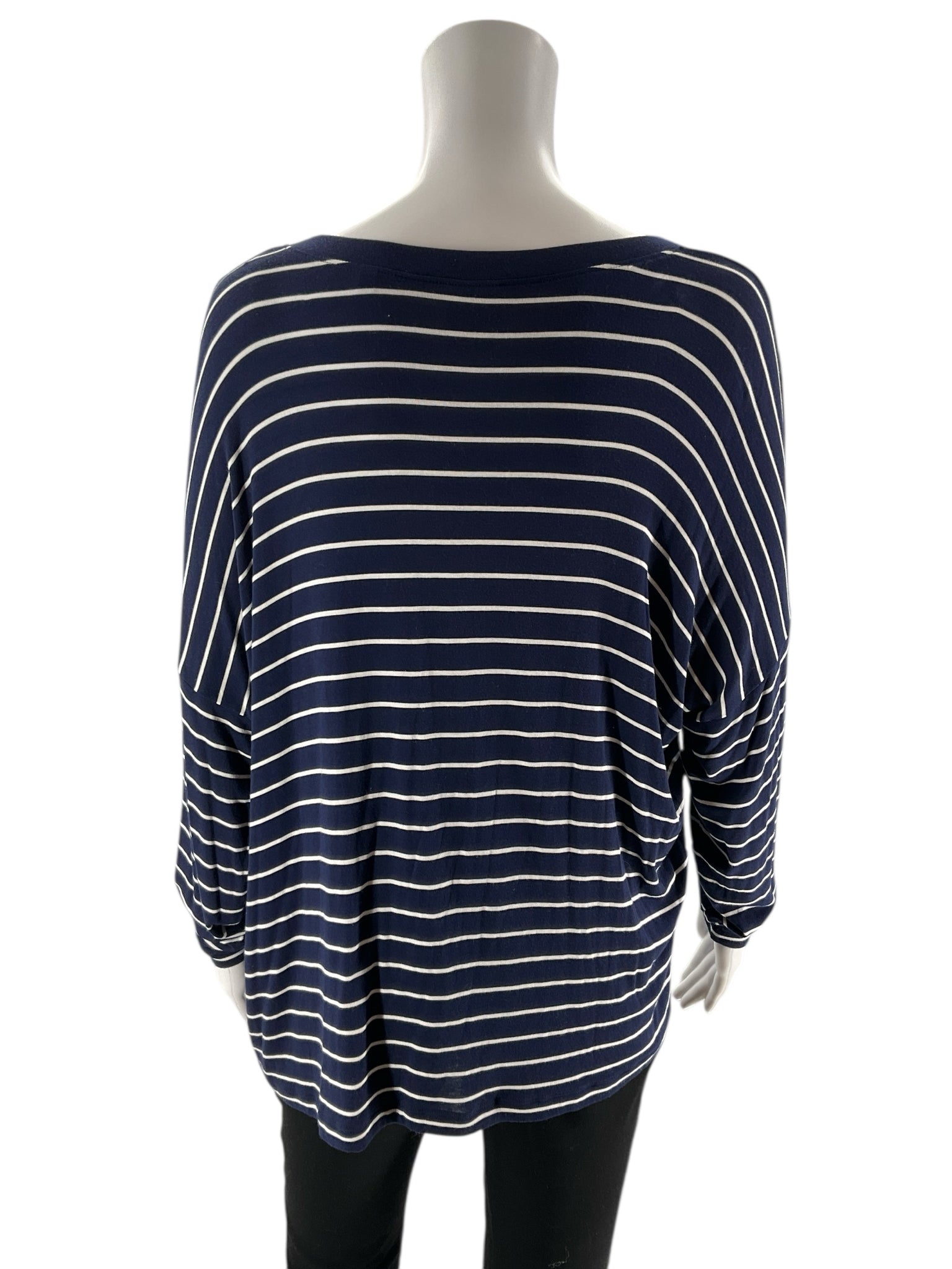 Cabi Navy/White Stripe Pre-Owned Ladies Casual Top - Size Small