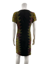 Carmen Marc Valvo black/yellow/orange Sheath Floral Fern Print Scuba Sheath Dress Size XS NWT - Size XS