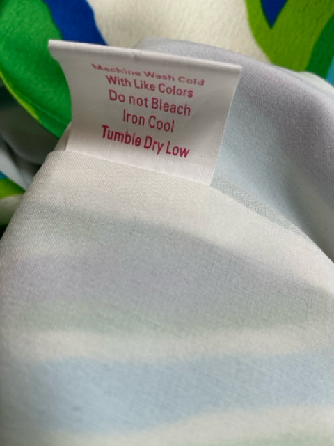 Julie Brown NYC green/blue/white Shift Swirl Print V-Neck Bell Sleeve Shift Dress Size 8 NWT - Size 8