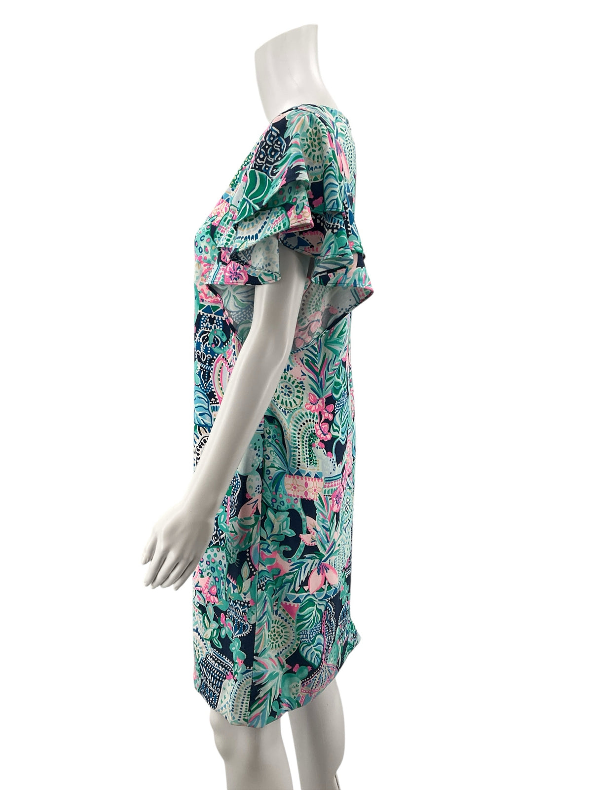 Lilly Pulitzer Kippa Ruffle Sleeve Shift Dress Bennet Blue Seen &amp;amp; Herd Size 8 - ONLINE ONLY