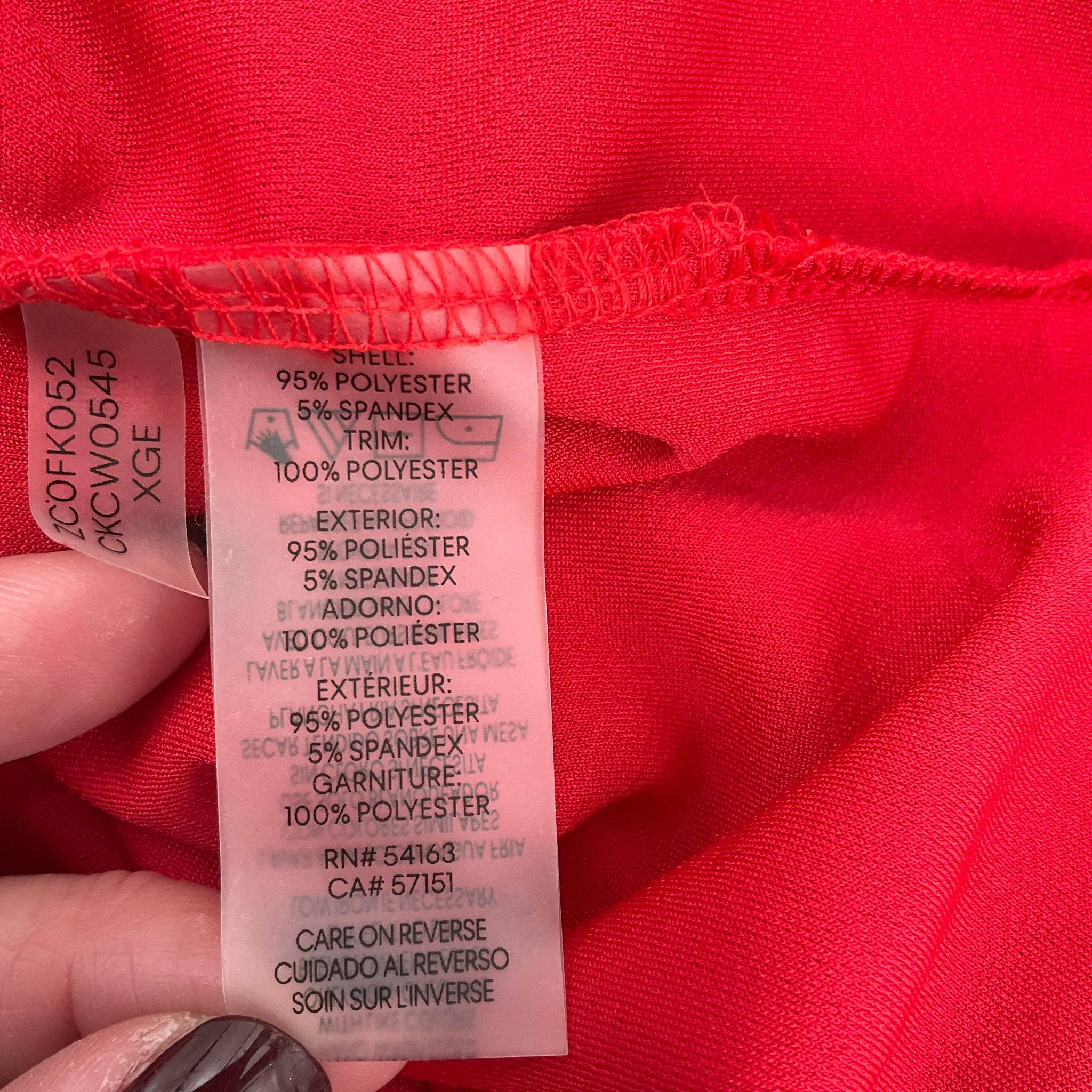 Calvin Klein Red Solid Ladies Pre-Owned Top - Size Medium - Margaret’s Fine Consignment