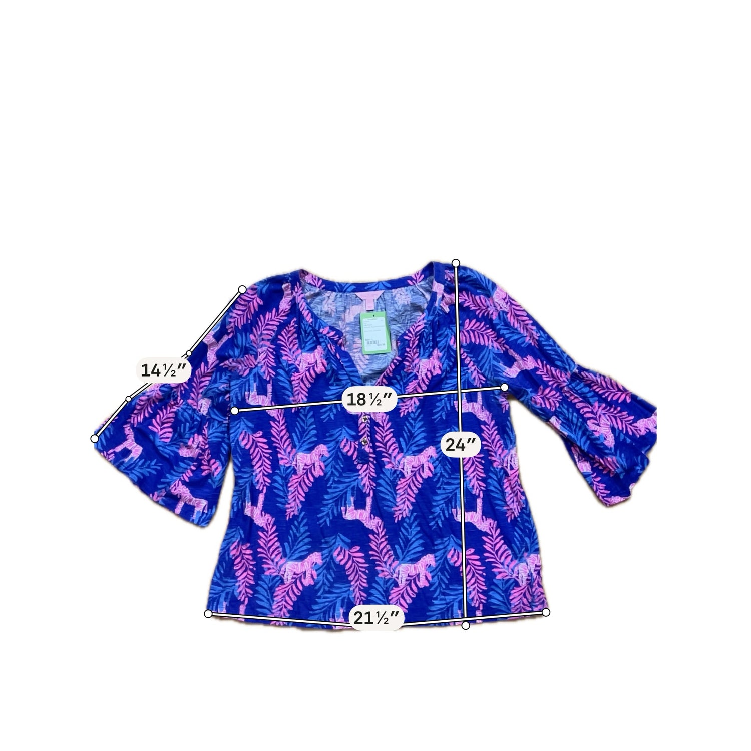 Lilly Pulitzer Matilda Tunic Top On Parade Print Blue Pink Zebra Size Large