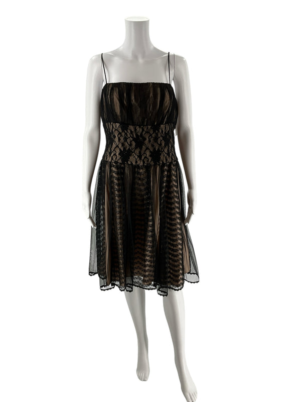 OC by OC Black/Tan Pre-Owned Ladies New With Tags Dress - Size 10