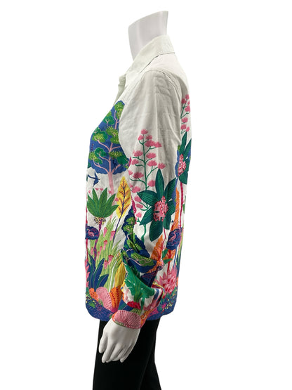 J. McLaughlin multi Button Down Painterly Garden Print Button Down Shirt Size XS - Size XS