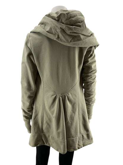 Prairie Underground Long Cloak Hoodie Jacket Organic Cotton Sage Green XS