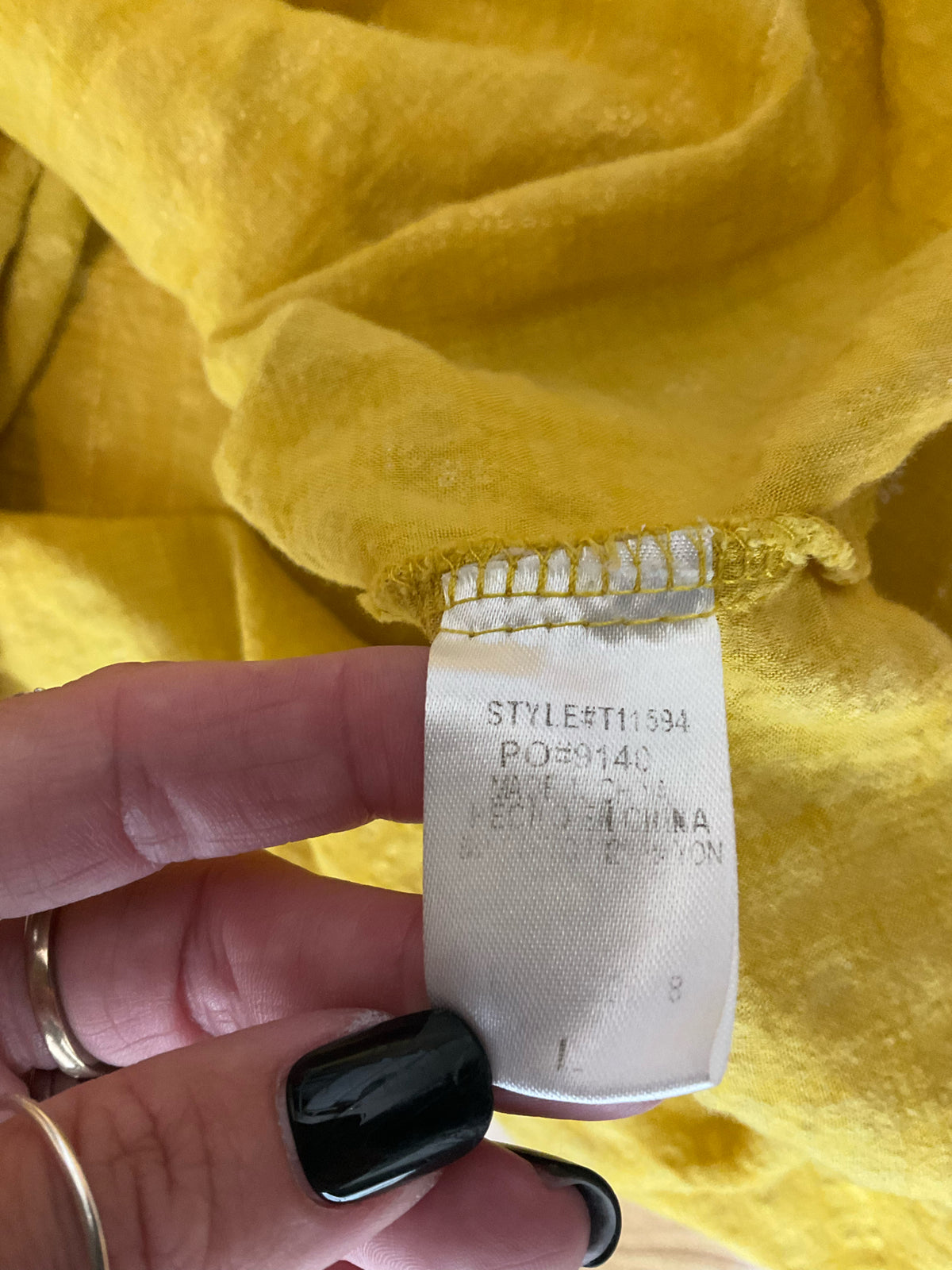 Anthropologie Dotted Stripe Embroidered Tunic Top Size Large Yellow Bohemian - ONLINE ONLY