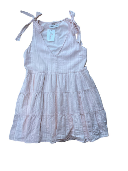 Amanda Uprichard Tish Tiered Tie Strap Mini Dress Pink XS