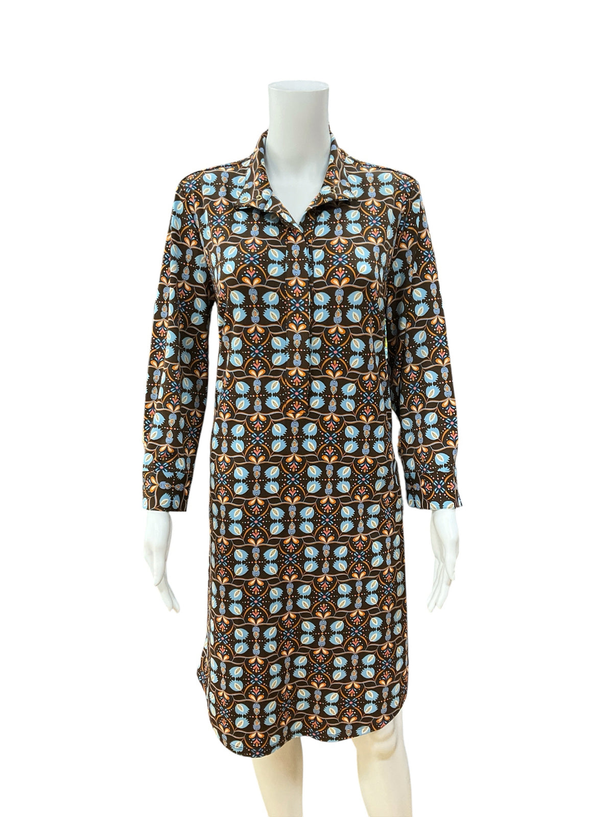 J. McLaughlin Geometric Floral Tunic Shirtdress Size Small