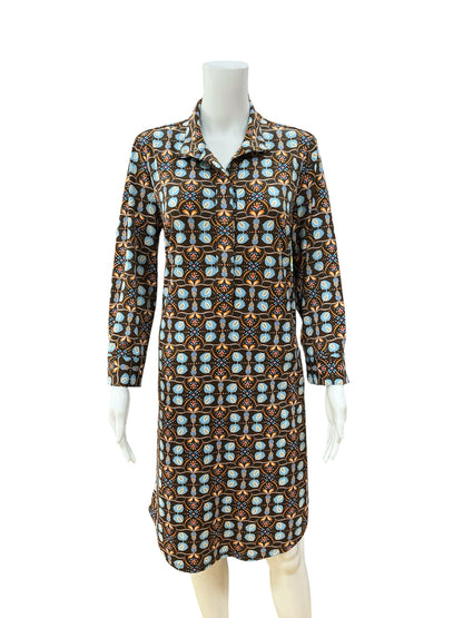 J. McLaughlin Geometric Floral Tunic Shirtdress Size Small