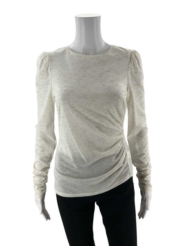 Bailey 44 Cream/Gold Heathered Pre-Owned Ladies Top - Size Small