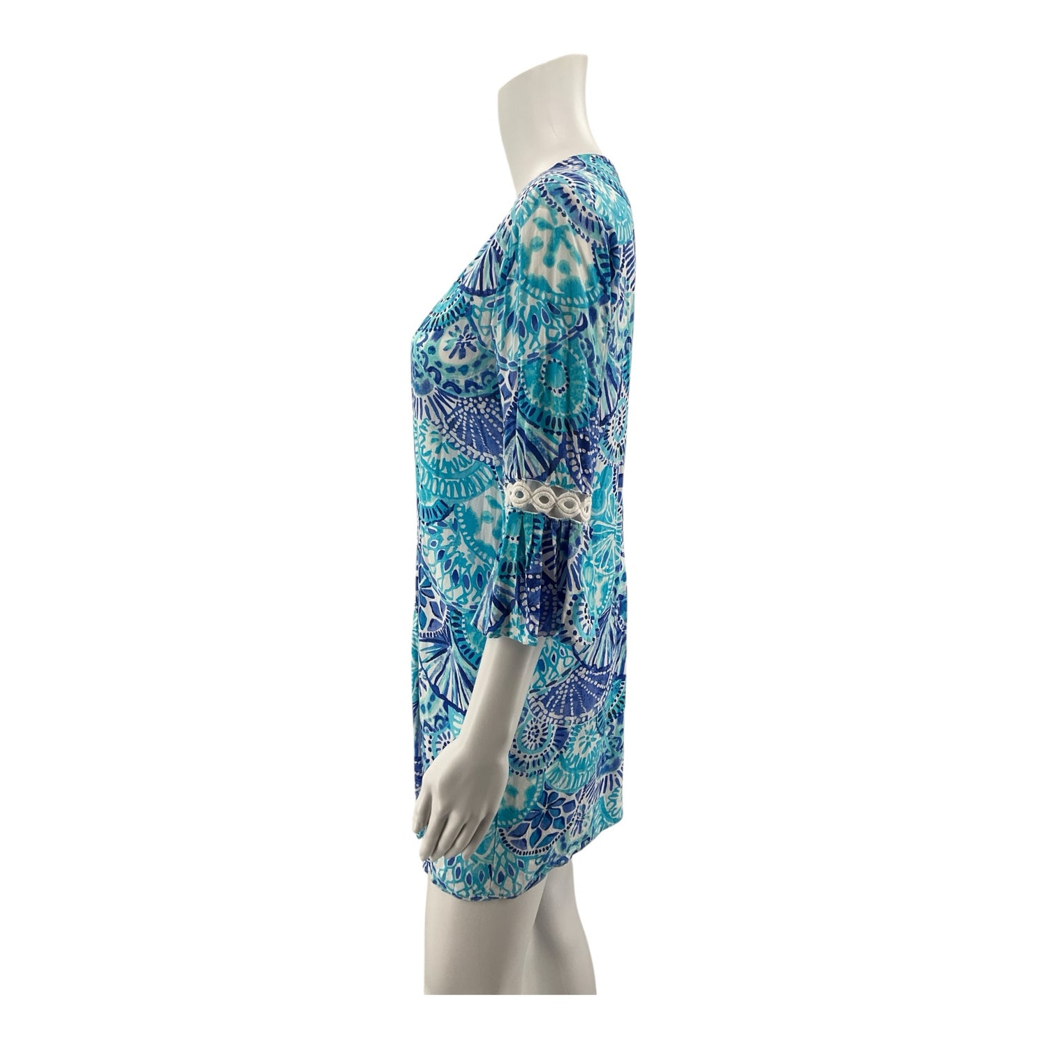 Lilly Pulitzer Nele Tunic Top Blue Ibiza Gimme Some Mo Print Size XS