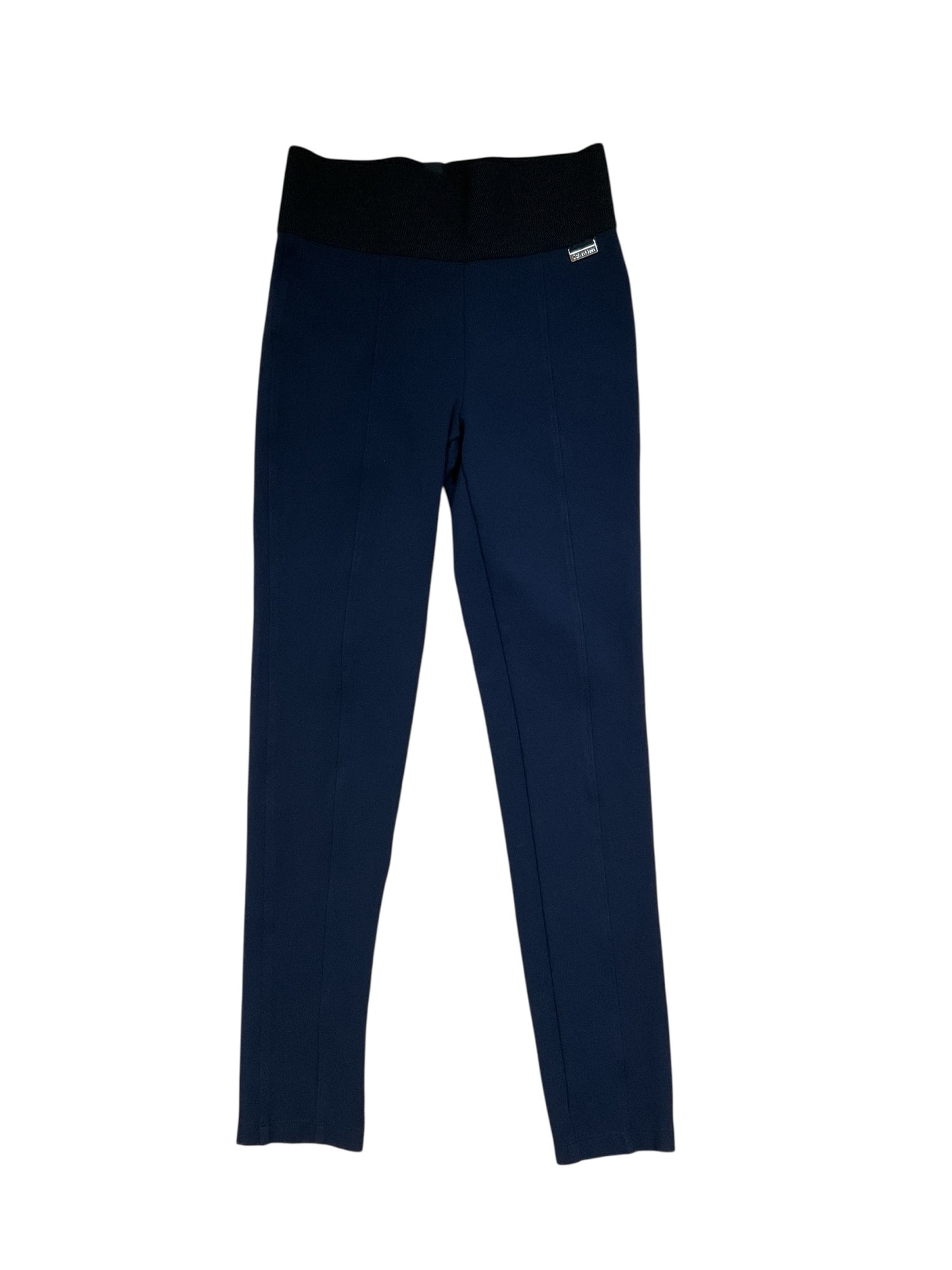 Calvin Klein navy/black Pant Power Stretch Ponte Leggings Navy Blue Black Waistband Size Small - Size S