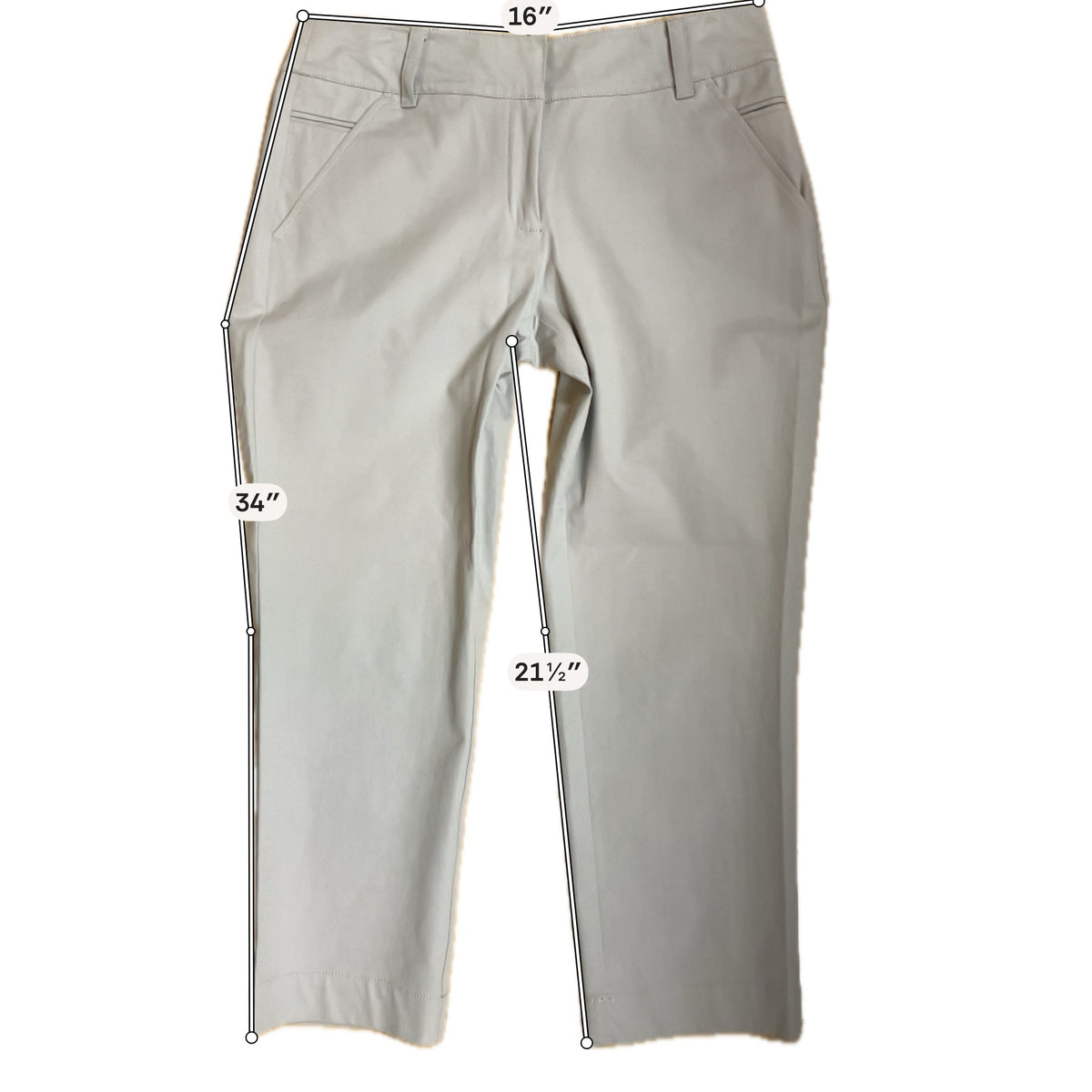 Eileen Fisher Organic Cotton Stretch Straight Leg Ankle Pants Gray Small - ONLINE ONLY