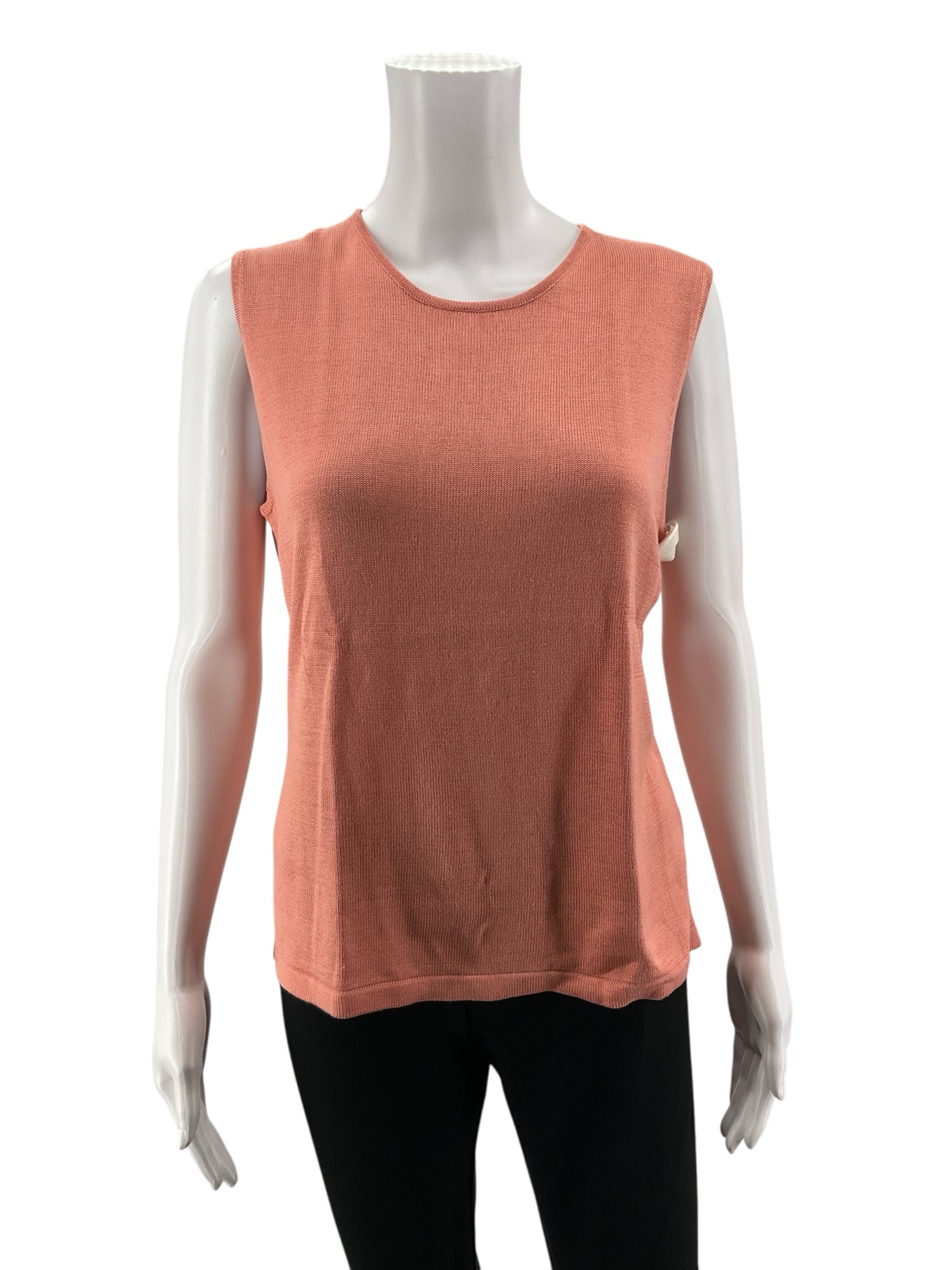 Neiman Marcus Exclusive 100% Silk Sleeveless Tank Top Peach Coral Size Large NWT