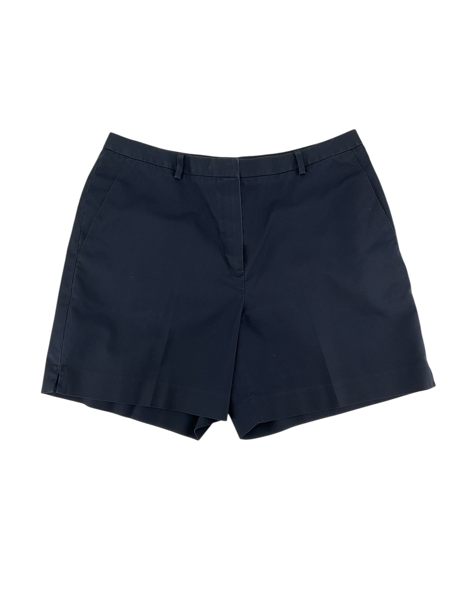 Brooks Brothers Advantage Chino Shorts Womens Size 16 Navy Blue Cotton Flat Front