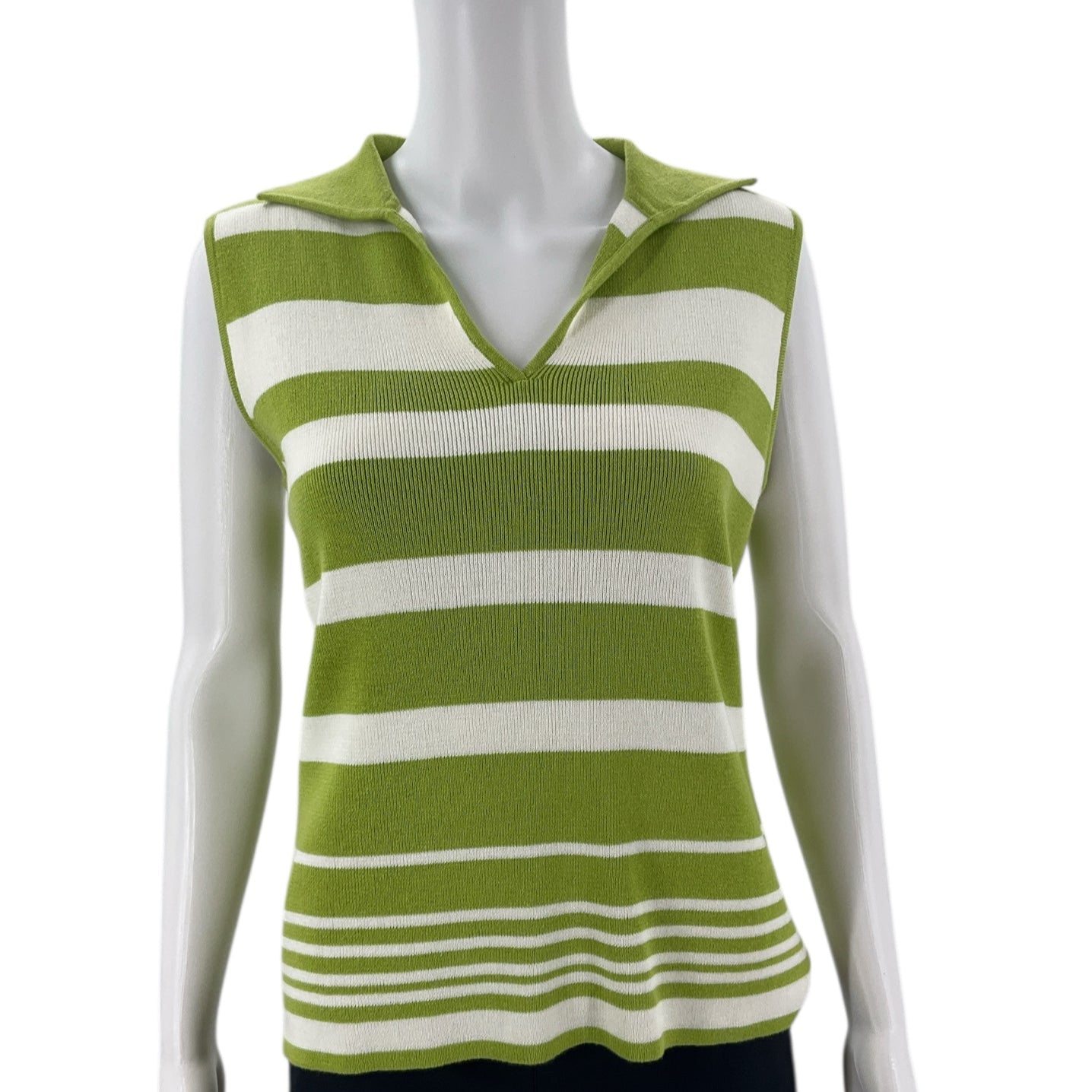 Worthington Green/White Stripe Pre-Owned Ladies Top - Size Medium - Margaret’s Fine Consignment