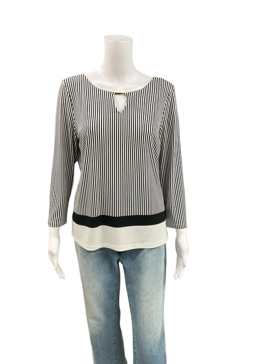 Calvin Klein White/Black Stripe Top Size Medium