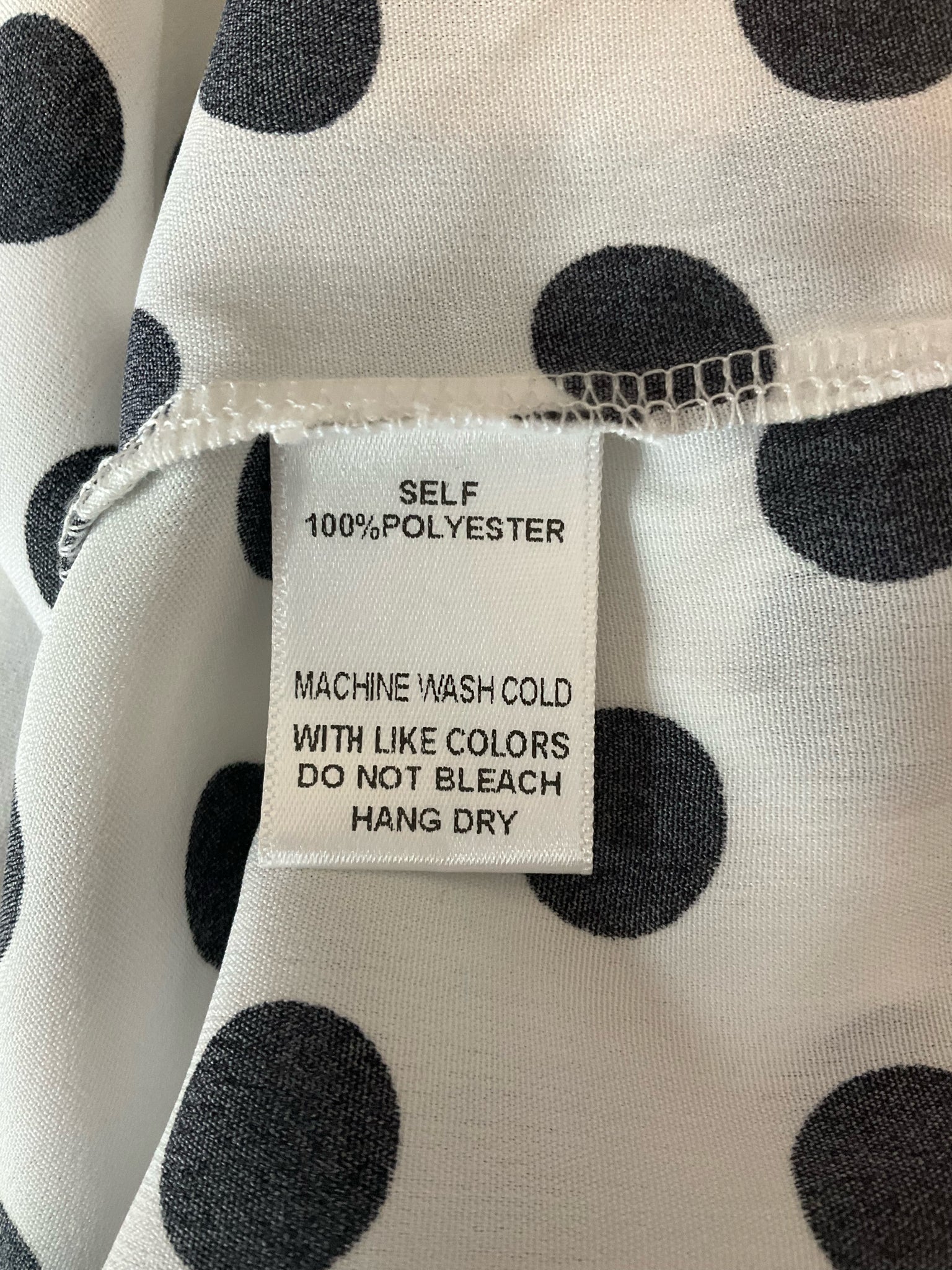 Soprano Polka Dot Ruched Sleeve Blouse White Black NWT Size Medium