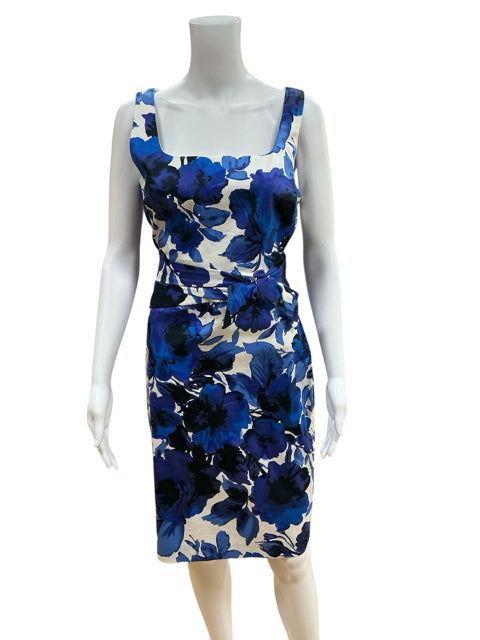 Ralph Lauren Size 8 white/blue Floral Pre-Owned Ladies Dress