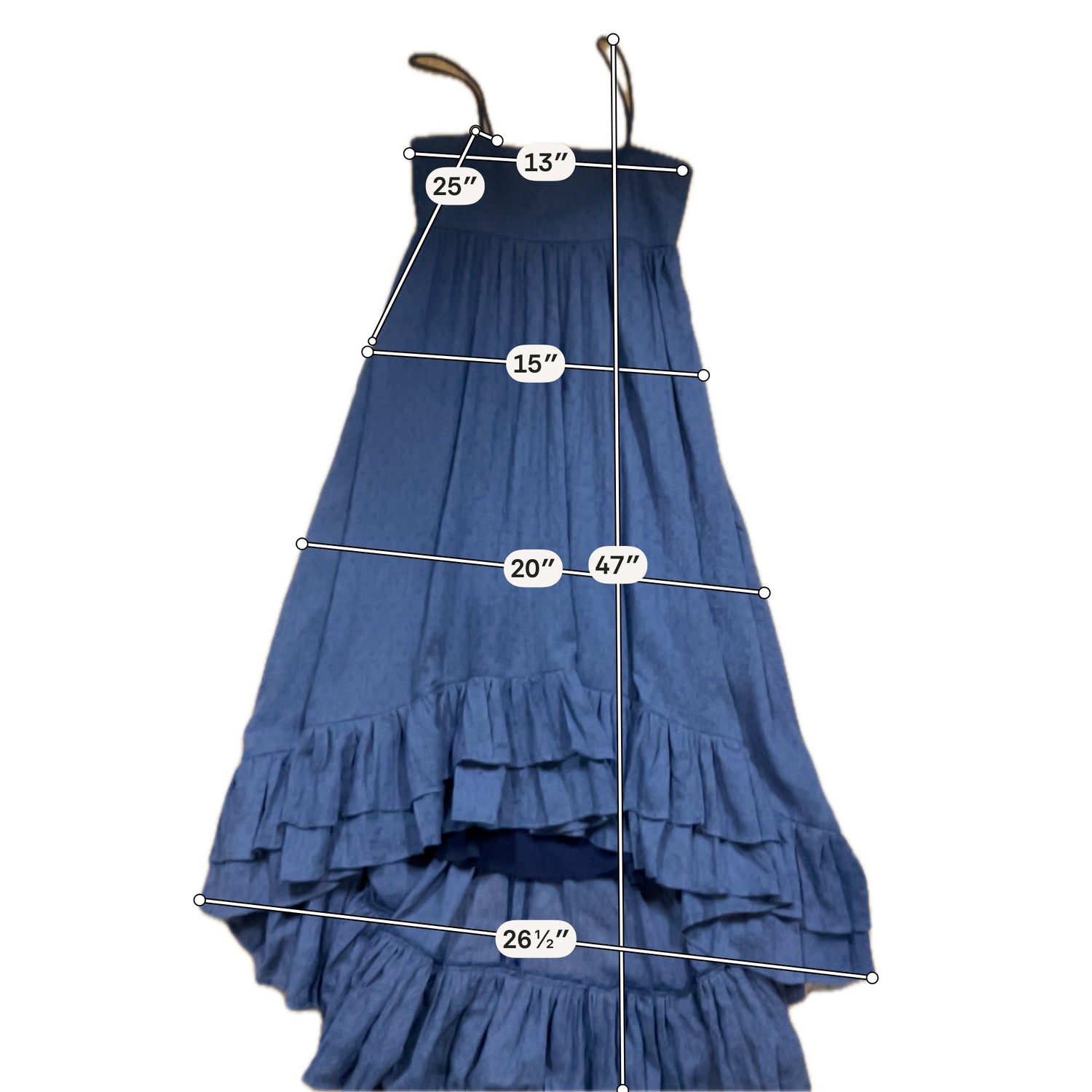 Kleid For Her Navy Blue Tiered Ruffle Midi Dress Size XS